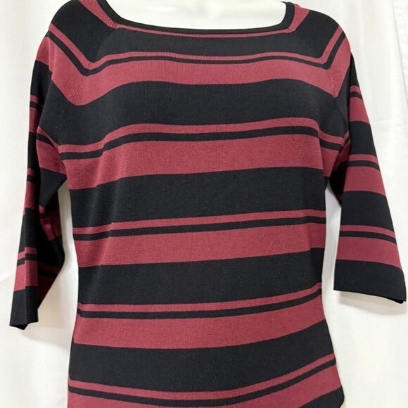 Joseph A Top SZ Large Fall 3/4 Sleeves Office Nautical Chic - Picture 1 of 4